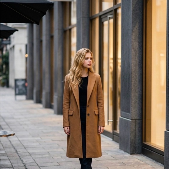 Zara Jackets & Blazers - Zara Camel Long Wool Trench Coat